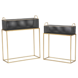 Fémhálós virágcserép állványon