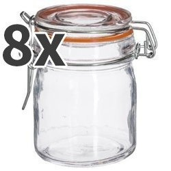 Üveg befőttesüveg fedéllel és klipszel, 150 ml, 8 darab