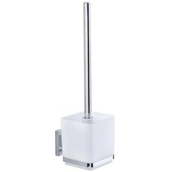 QUADRO kefe tartó + WC kefe, Vacuum-Loc, rozsdamentes acél, WENKO, ezüst