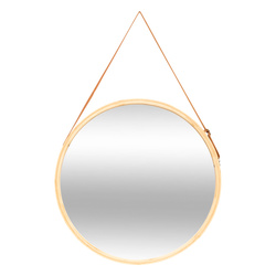 Fürdőszobai tükör LOFT szíjon, Ø 50 cm