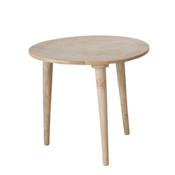 NORSKA mangófából készült dohányzóasztal, magassága 47 cm