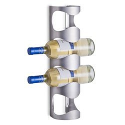 Fali borospolc, 4 palack, rozsdamentes acél, ZELLER, szürke