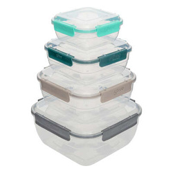 Kattintós élelmiszertárolók KLIC, négyzet alakú, 4 darab