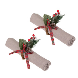 Karácsonyi szalvétagyűrűk, 2 db.