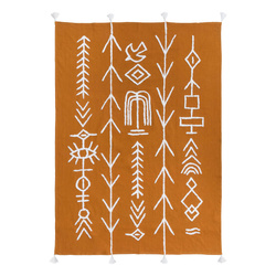 Soleya pamut ágytakaró, okker, 130 x 180 cm