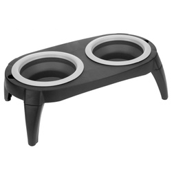 Állványos tál kutyának, macskának, dupla, Ø 17 cm