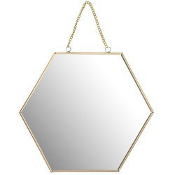 Fali tükör hatszögletű, szélessége 20 cm, arany színű