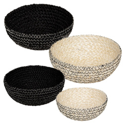 Díszes Safari kosarak, juta, 4 db