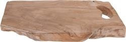 Teakfából készült dekoratív tálca, 42x26x3 cm, vágódeszka, 2 az 1-ben