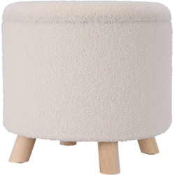 TEDDY kerek puff, kárpitozott tárolóval, Ø 40 x 37 cm