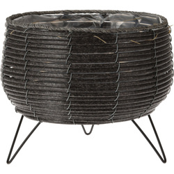 Kerek virágcserép kosár formájában, lábakkal, Ø 25,5 cm