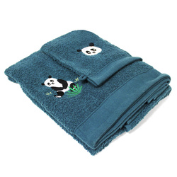 Hímzett fürdőszett, kesztyű + törölköző 70 x 130 cm