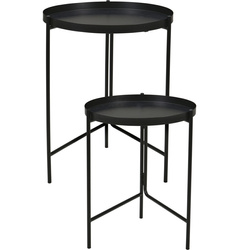 Két fém asztali készlet, Ø 31 cm, Ø 36 cm