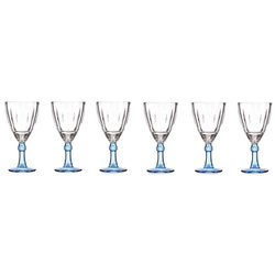 Borospohár színes lábbal, 275 ml, 6 darab