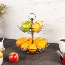 Gyümölcstál, 2 szintes - krómozott acél, ZELLER