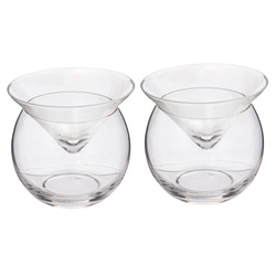 Koktélpoharak talppal, szár nélkül, 4 db