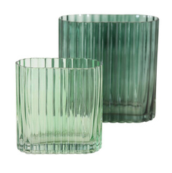 Üvegvázák Tulipa, zöld üveg, 2 darab