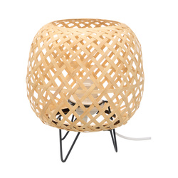 Bambusz fonott OVAL asztali lámpa, 20 x 23 cm