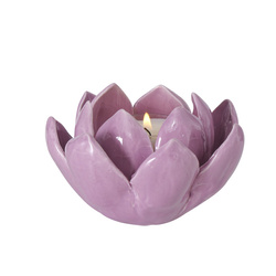 Kerámia gyertyatartó, virág, LIRIO, 8 x 10 cm