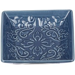 Rusztikus mintás szappantartó, kerámia fürdőszobai alátét - WENKO, kék