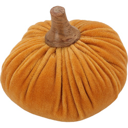 Műanyag tök, szövet dísz, 10 x 11 cm