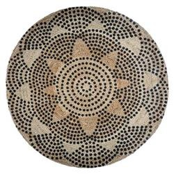 Kerek juta szőnyeg, Ø 120 cm, geometriai minta