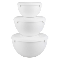 Három tál készlet fedőkkel, 1,5l, 3l, 6l