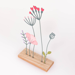 Fém dísz mezői virágok FLORINA, magassága 28 cm