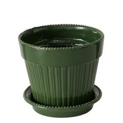 Porcelán virágcserép készlet csészealjjal JUNIPER, 14,9 cm