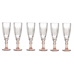 Színes lábú pezsgőspohár, 170 ml, 6 db