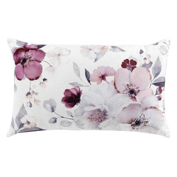 Dekoratív párna, bársonyos, nagy virágokkal, 30 x 50 cm