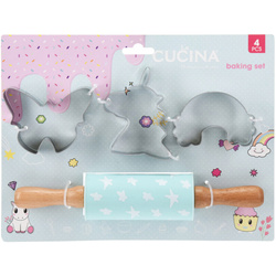 Sütőkészlet gyerekeknek, formák és sodrófa
