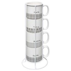 LIFE kerámia bögre állványon, 240 ml, 4 darab