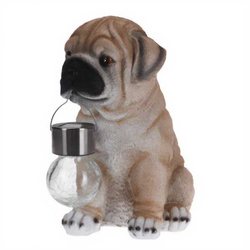 Kutya figura napelemes lámpával