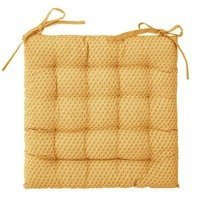 OTTO, 37 x 37 cm-es, sárga, kockás ülőpárna kötözővel.