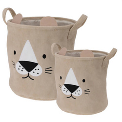 CUTIE játéktárolók füllel, kordbársony, 2 darab