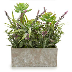Művirágok beton virágcserépben az erkélyre, 7 x 17 x 23 cm