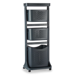 Műanyag gardróbszekrény 3 COMFY PLACES kosárral, 42 x 30 x 108 cm