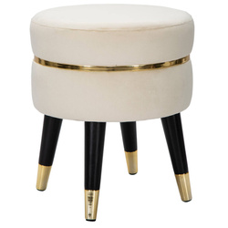 Bársonyos puha puff arany díszítéssel, 35 x 40,5 cm