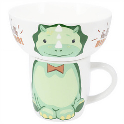 Ajándékcsomag gyermekeknek: porcelán tál és bögre, 600 ml + 360 ml