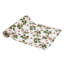 Karácsonyi fenyőmotívumos asztalterítő, 28 x 300 cm