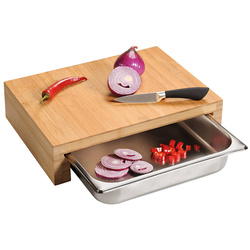 Bambusz vágódeszka, magas, kihúzható tárolóval, Kesper