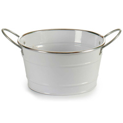 Fehér cink virágcserép, 20 x 27,5 x 10,5 cm