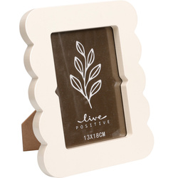 BASE fényképkeret hullámos széllel, 18,5 x 2,2 x 23,3 cm, ecru