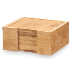 Fából készült poháralátét SQUARE, bambusz, 6 darab