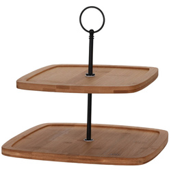 Két szintes bambusz tálca