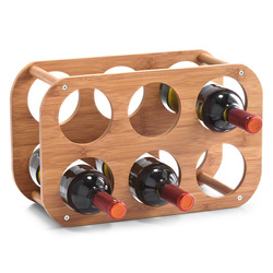 Bambusz borállvány, 6 üveg, 38 x 16 x 24 cm