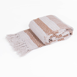 Fringes takaró, csíkos, jacquard, 130 x 170 cm