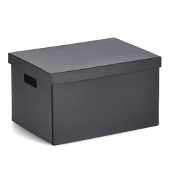 Tárolóedény fedéllel, újrahasznosított kartonból, 25 x 35 x 20 cm