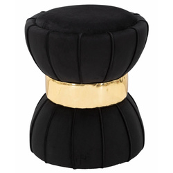 Bársonyos puff arany részlettel, Ø 40 cm